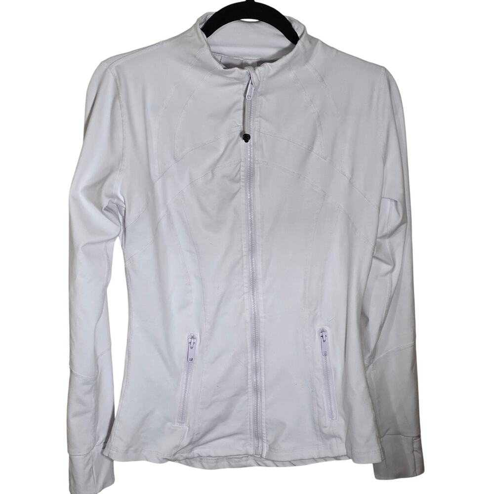 Lulemon Define Full Zip Jacket Luon White Reflective Logo On Back Size 8